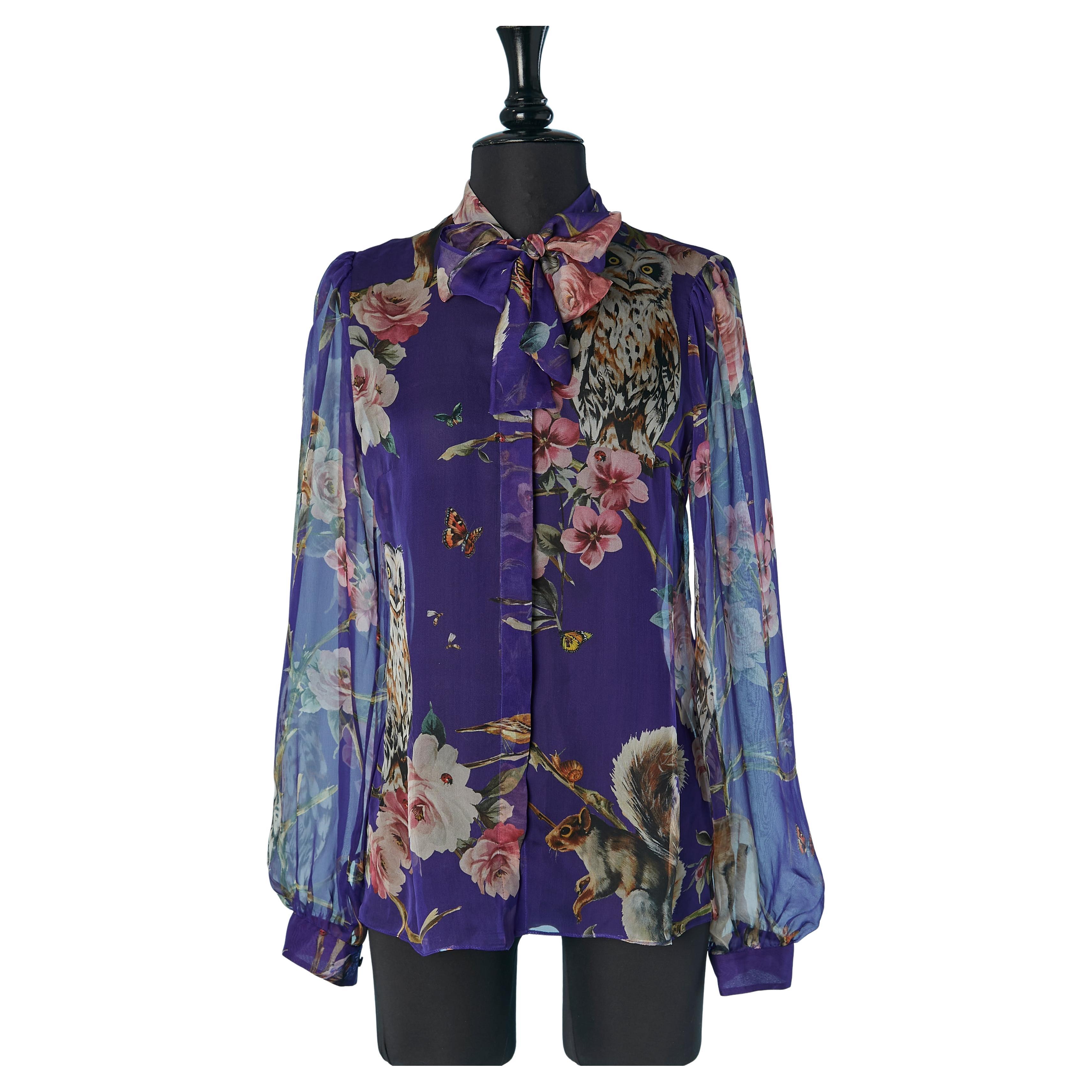 Camicia in seta stampata See One con papillon DOLCE & GABBANA