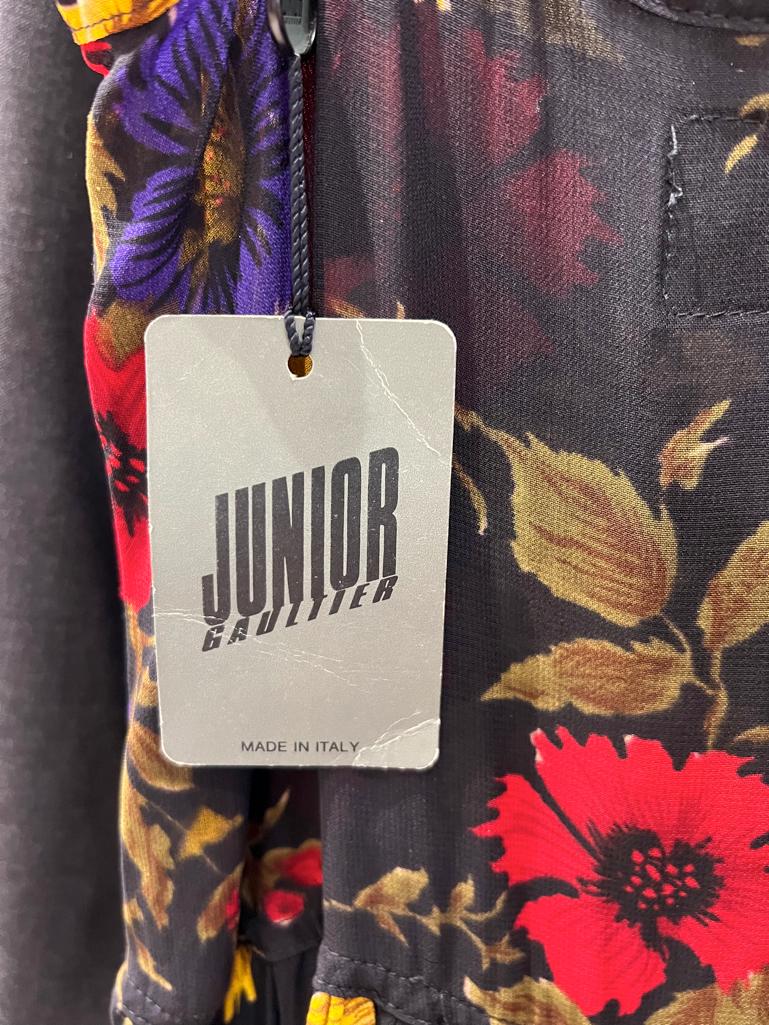 See-through slip dress with flower print Gaultier Junior (New with tag) For Sale 2