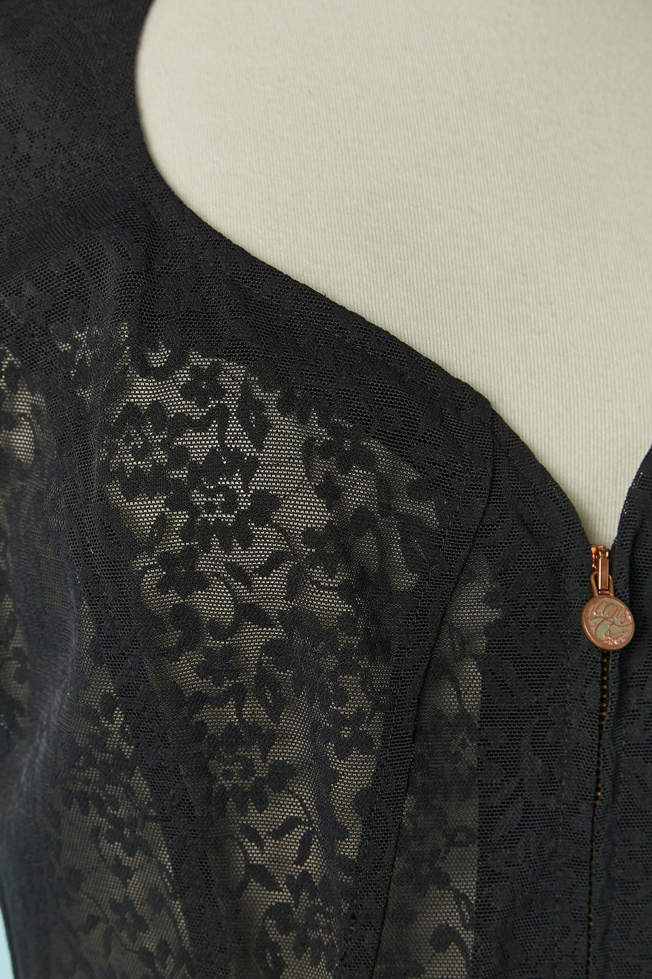 Top transparente de encaje elástico CHRISTIAN LACROIX en Excelente estado para la venta en Saint-Ouen-Sur-Seine, FR
