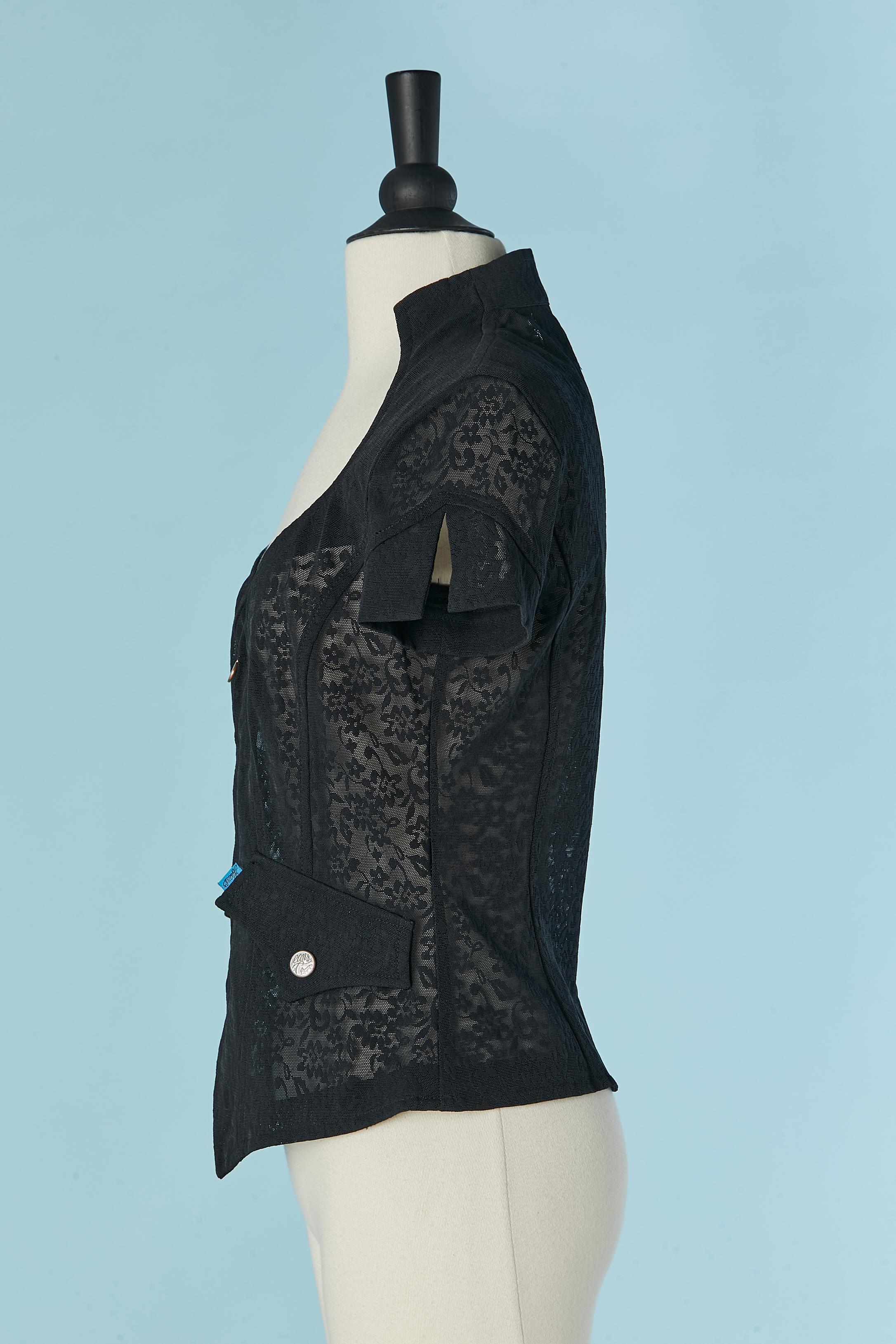 Top transparente de encaje elástico CHRISTIAN LACROIX en venta 1