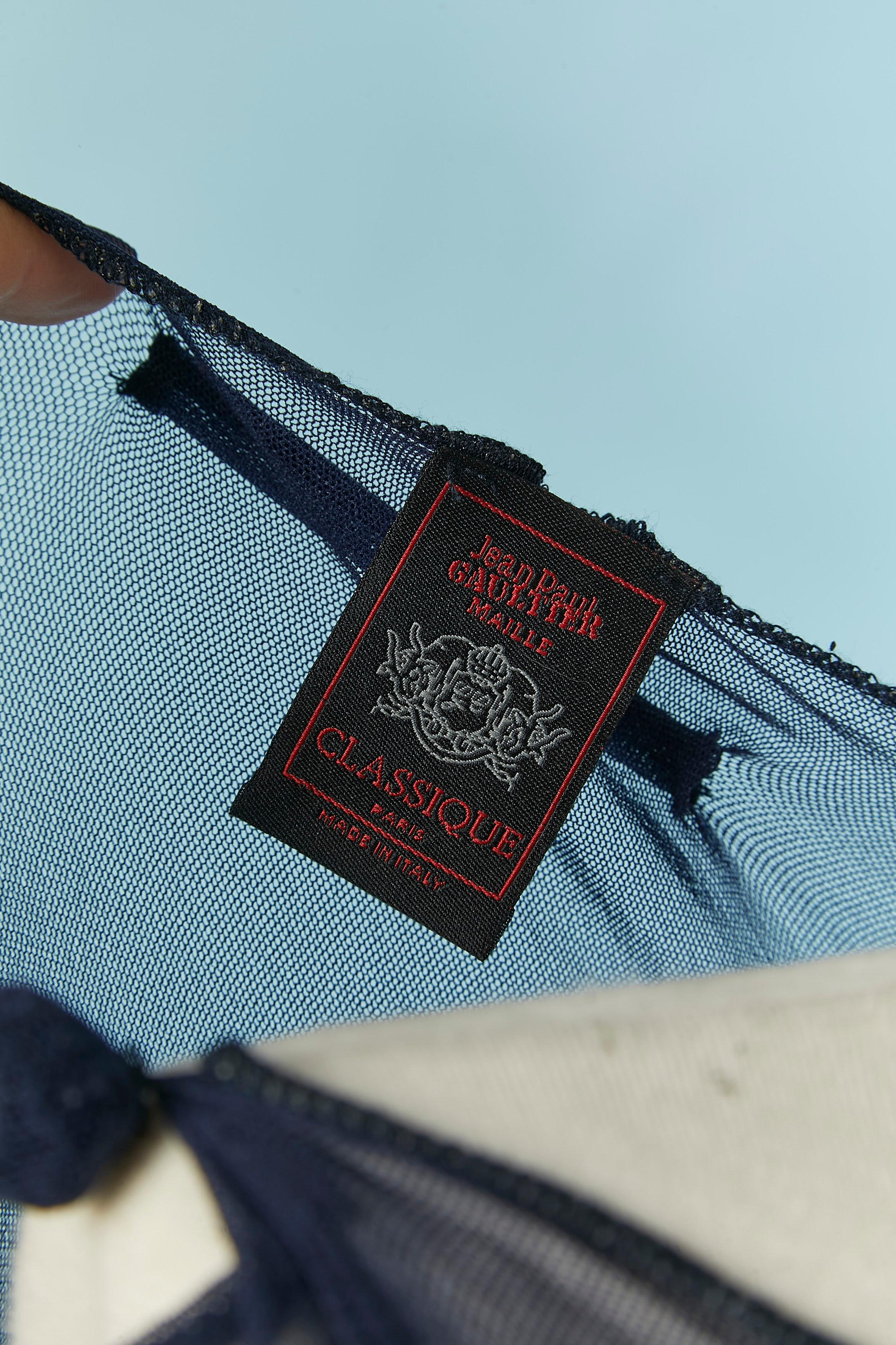 Durchsichtiger Stretch-Tüll mit Streifen und Fischprint JEAN-PAUL GAULTIER Maille 3