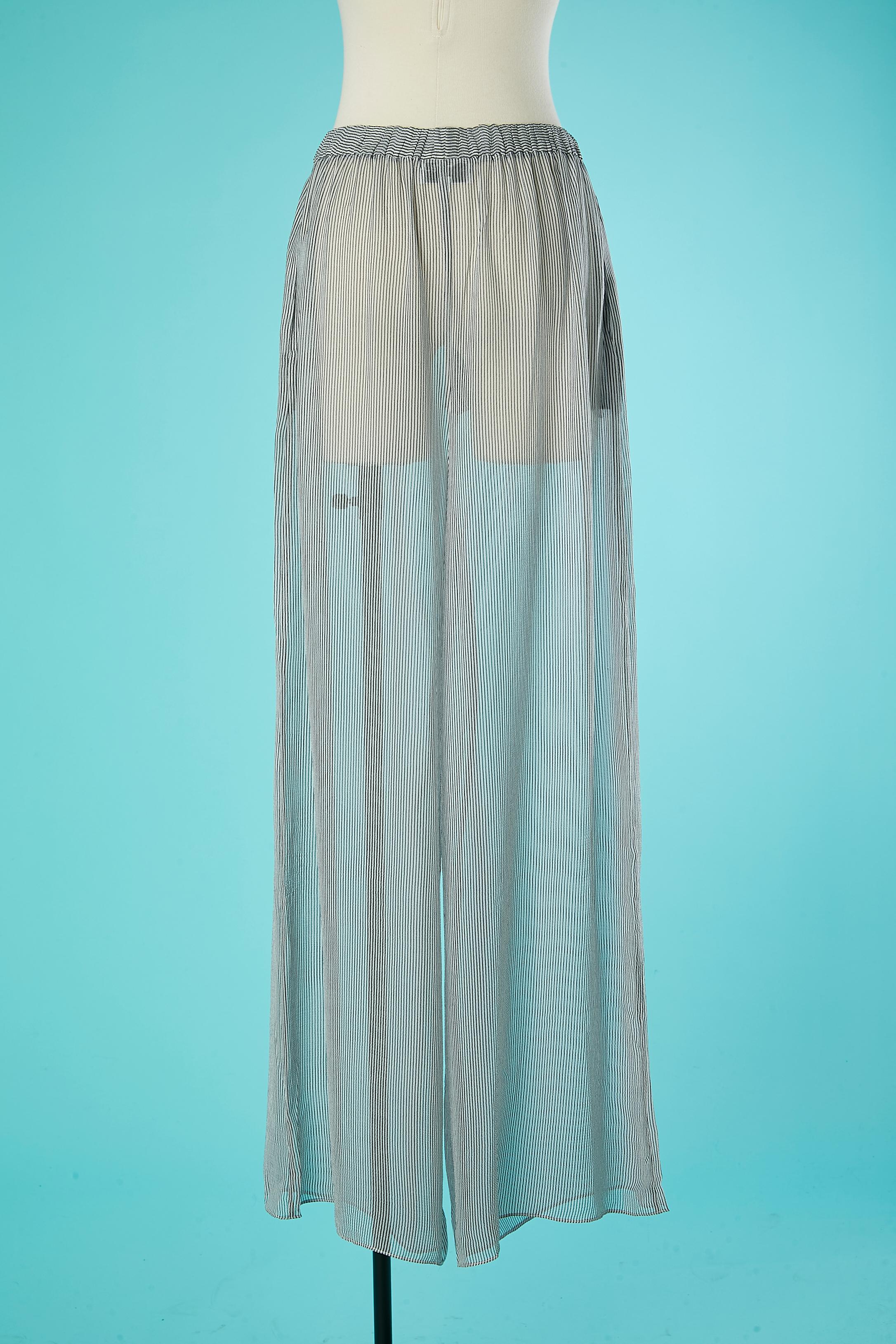 Women's See-through striped trouser in silk chiffon Chanel  For Sale