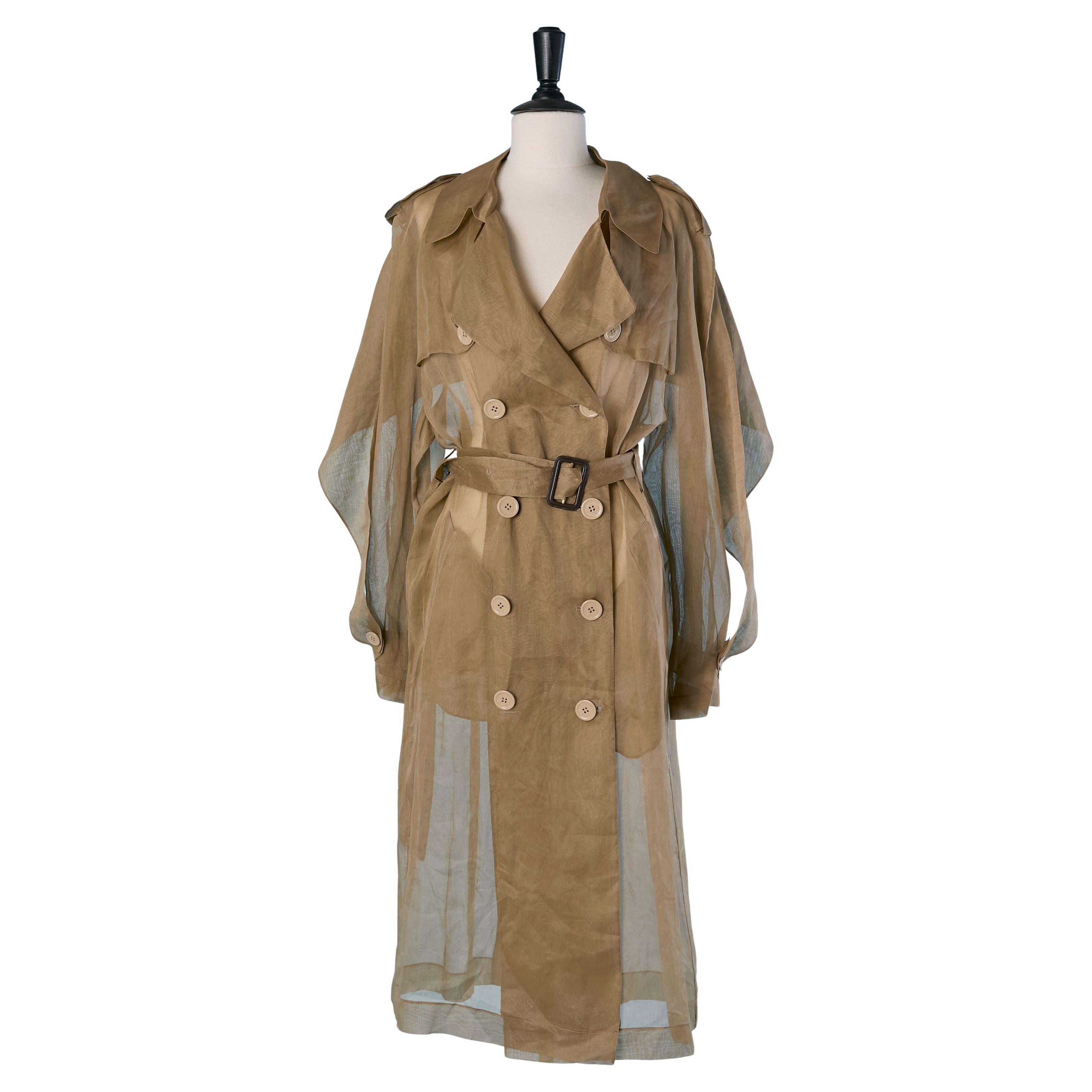Trench-coat de doble botonadura con velo transparente ALEXANDRE VAUTHIER en venta