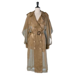 Trench doppiopetto con velo see-through ALEXANDRE VAUTHIER Trench doppiopetto con velo see-through ALEXANDRE VAUTHIER