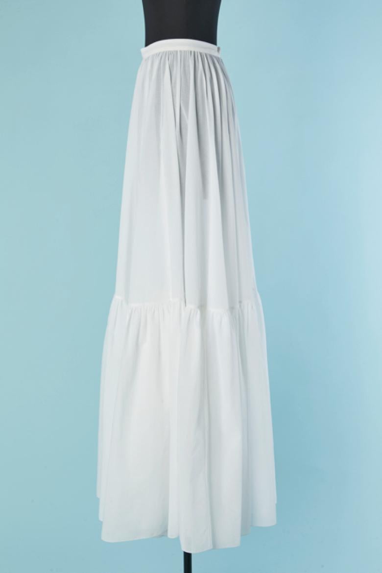 Grigio Gonna svasata in cotone bianco see-through CHRISTIAN DIOR by Maria Grazia CHIURI in vendita