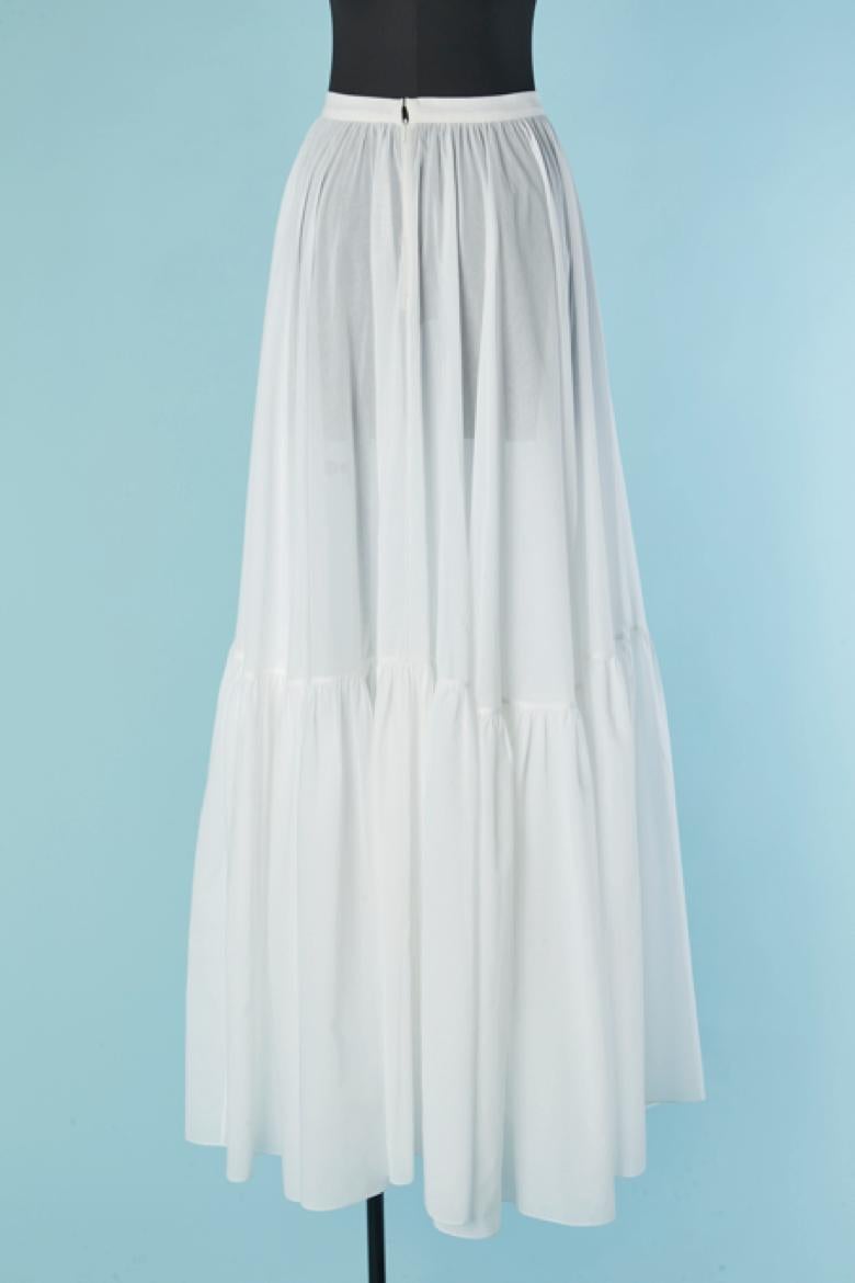 Gonna svasata in cotone bianco see-through CHRISTIAN DIOR by Maria Grazia CHIURI In condizioni Nuovo in vendita a Saint-Ouen-Sur-Seine, FR