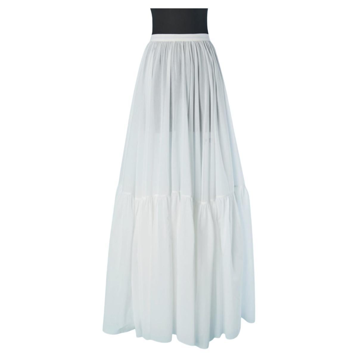 Jupe évasée en coton blanc transparent CHRISTIAN DIOR by Maria Grazia CHIURI