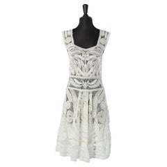 See-through white lace cocktail dress on a tulle base Cavalli Class 