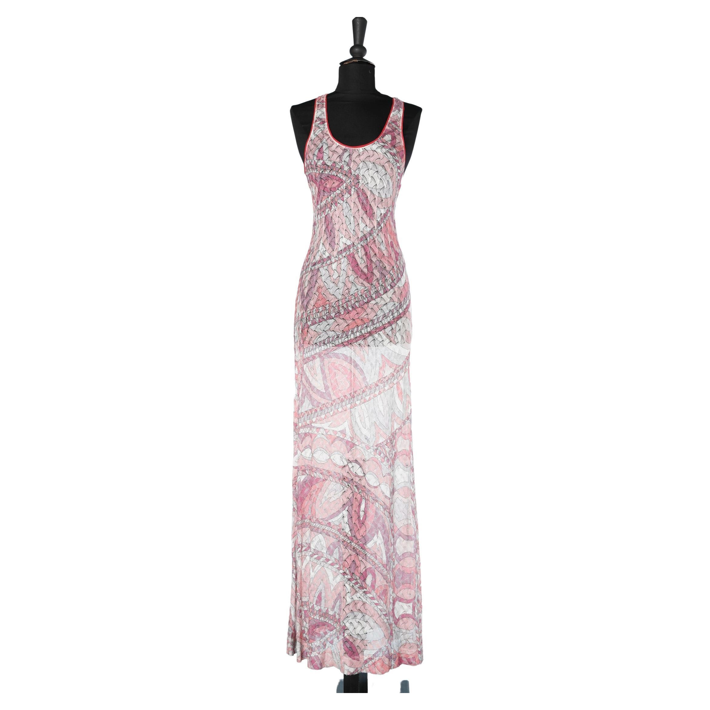 See-trough printed long knit dress Emilio Pucci  For Sale