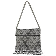 Seed Bead Art Deco Patterned Bag with Crystals