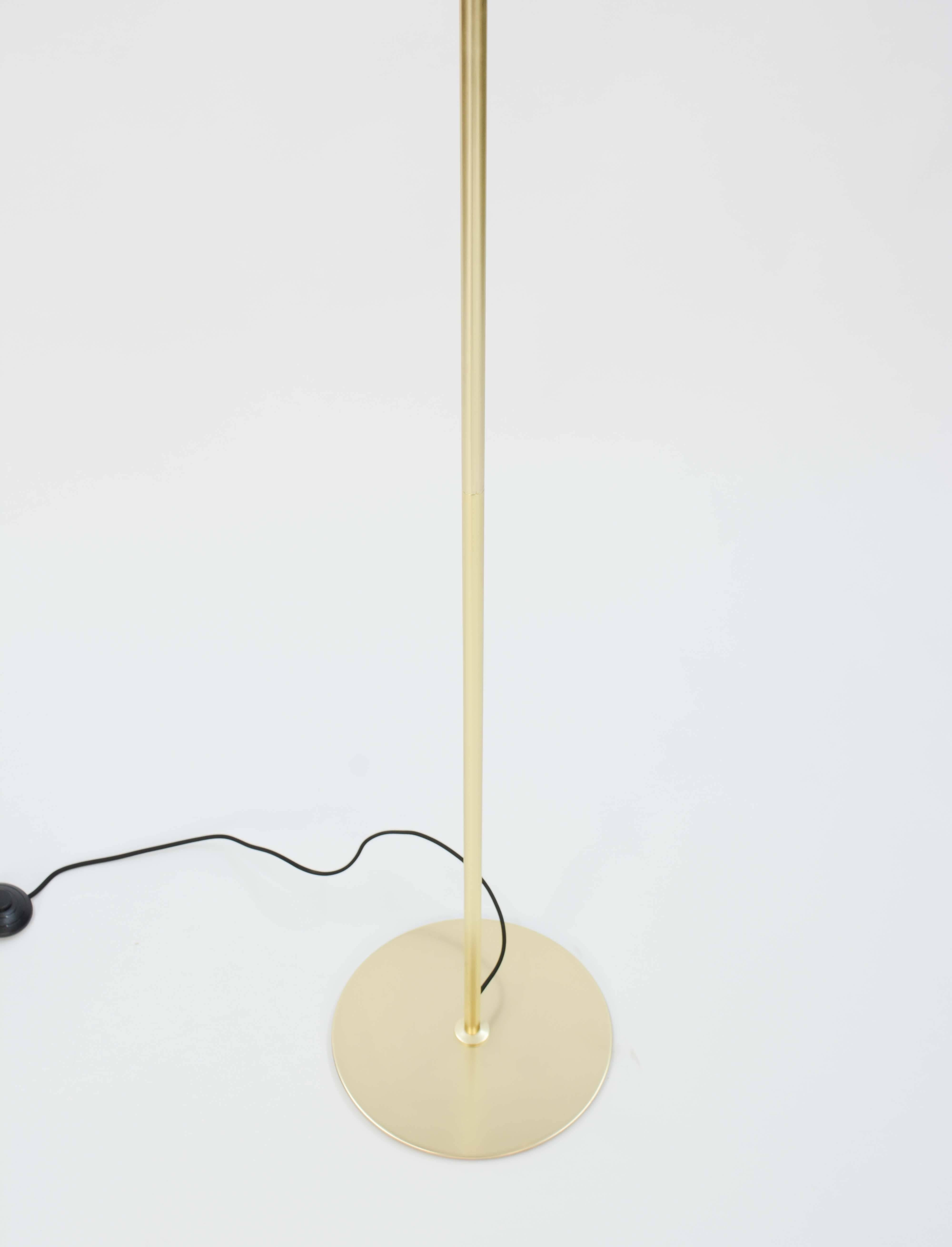 Scandinavian Modern Seed Design of Denmark Brass Double Head Floor Lamp For Sale