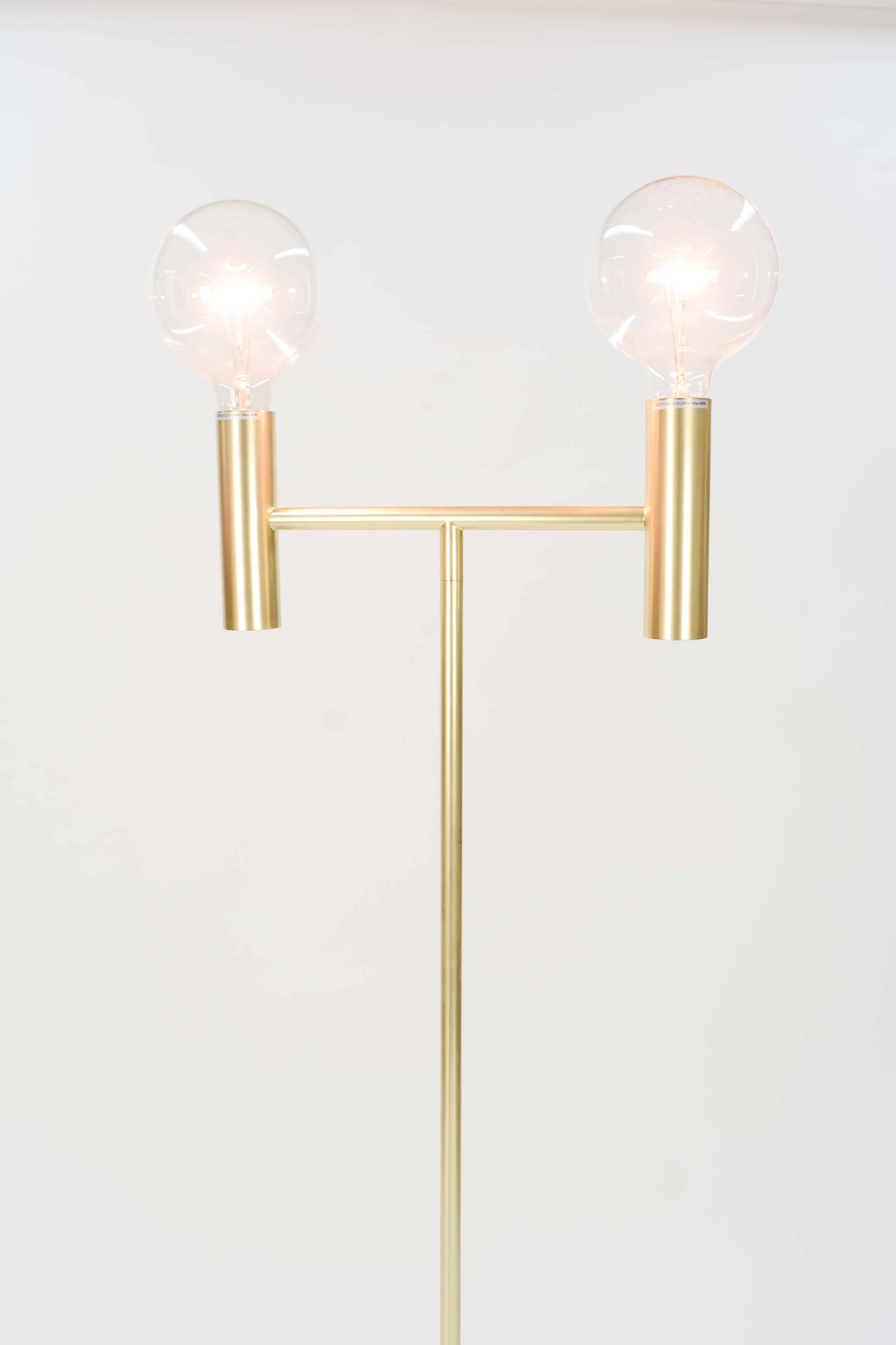 Seed Design of Denmark Brass Double Head Floor Lamp For Sale 1