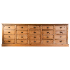 Antique Seed Merchant Furniture with 20 Drawers, Wood, circa 1900, France