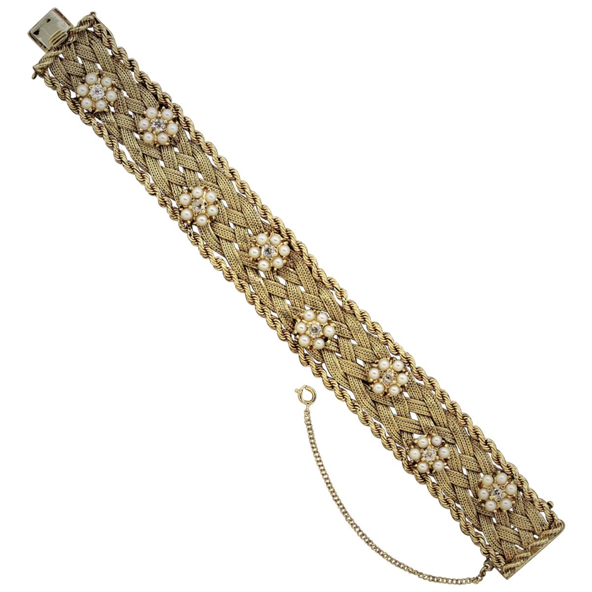 1960s Cartier Paris Woven Gold Bracelet For Sale at 1stDibs