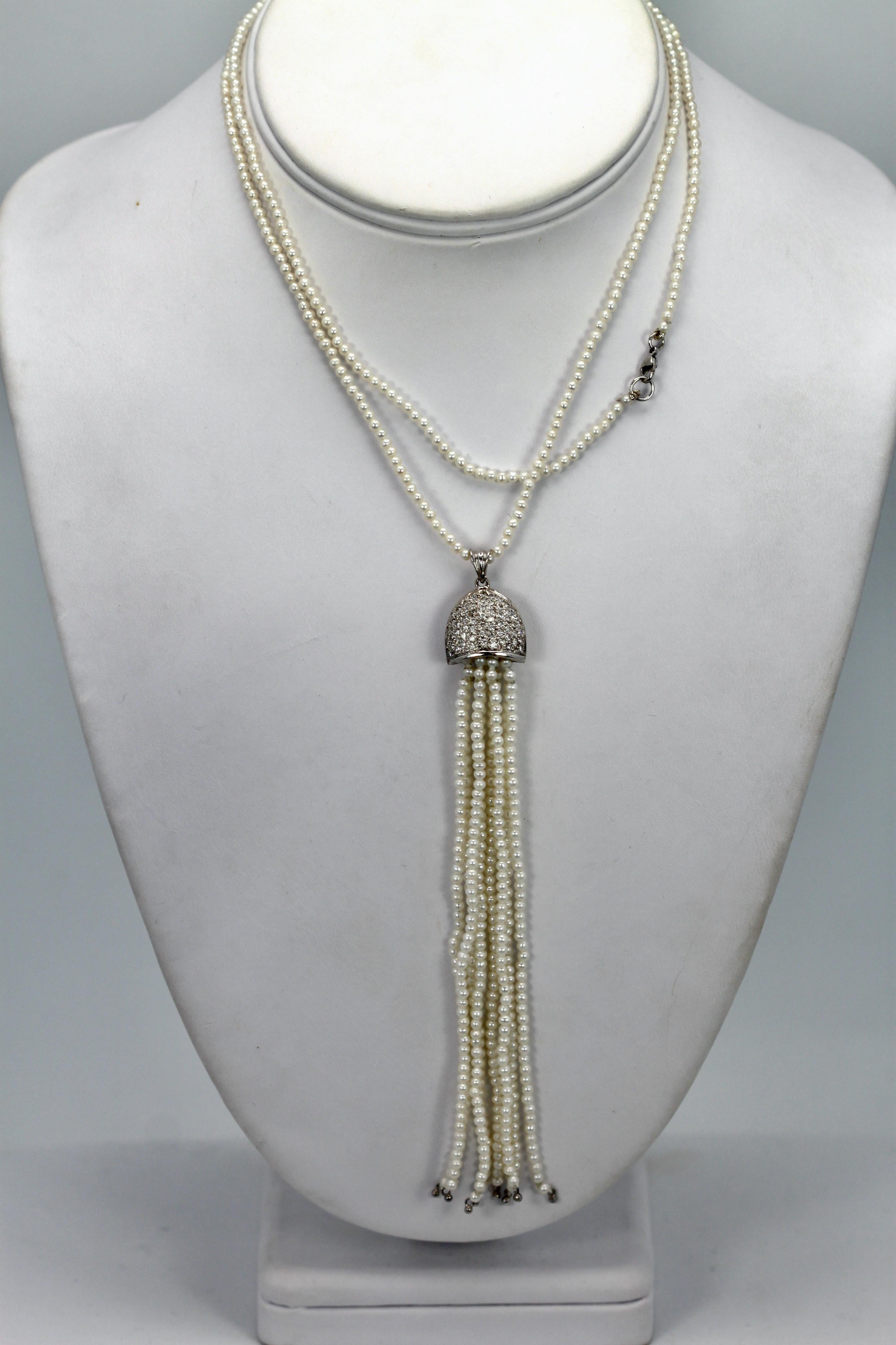Seed Pearl Necklace with 4 1/2