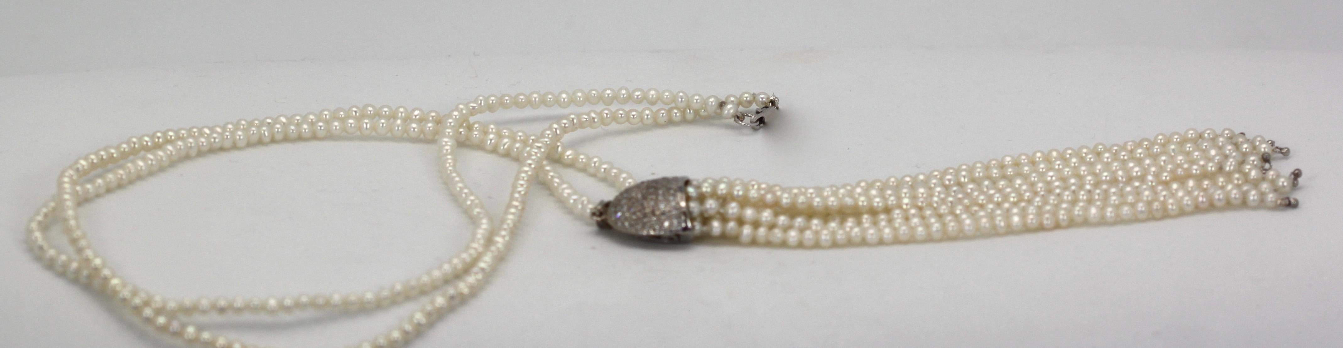 Collana di perle di seme con nappina di perle da 4 1/2