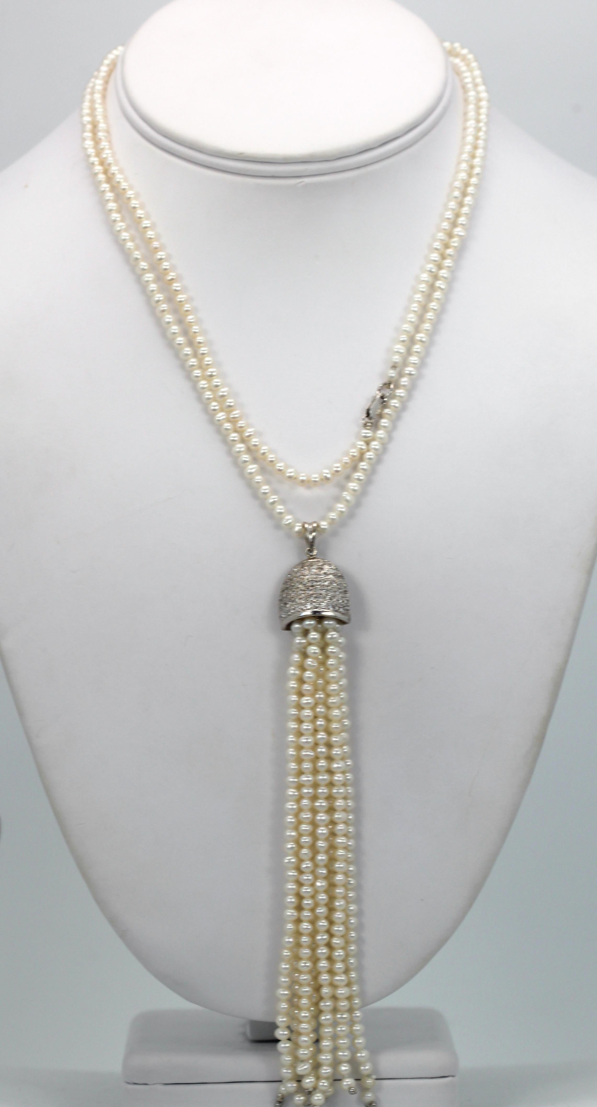 Seed Pearl Necklace with 4 1/2
