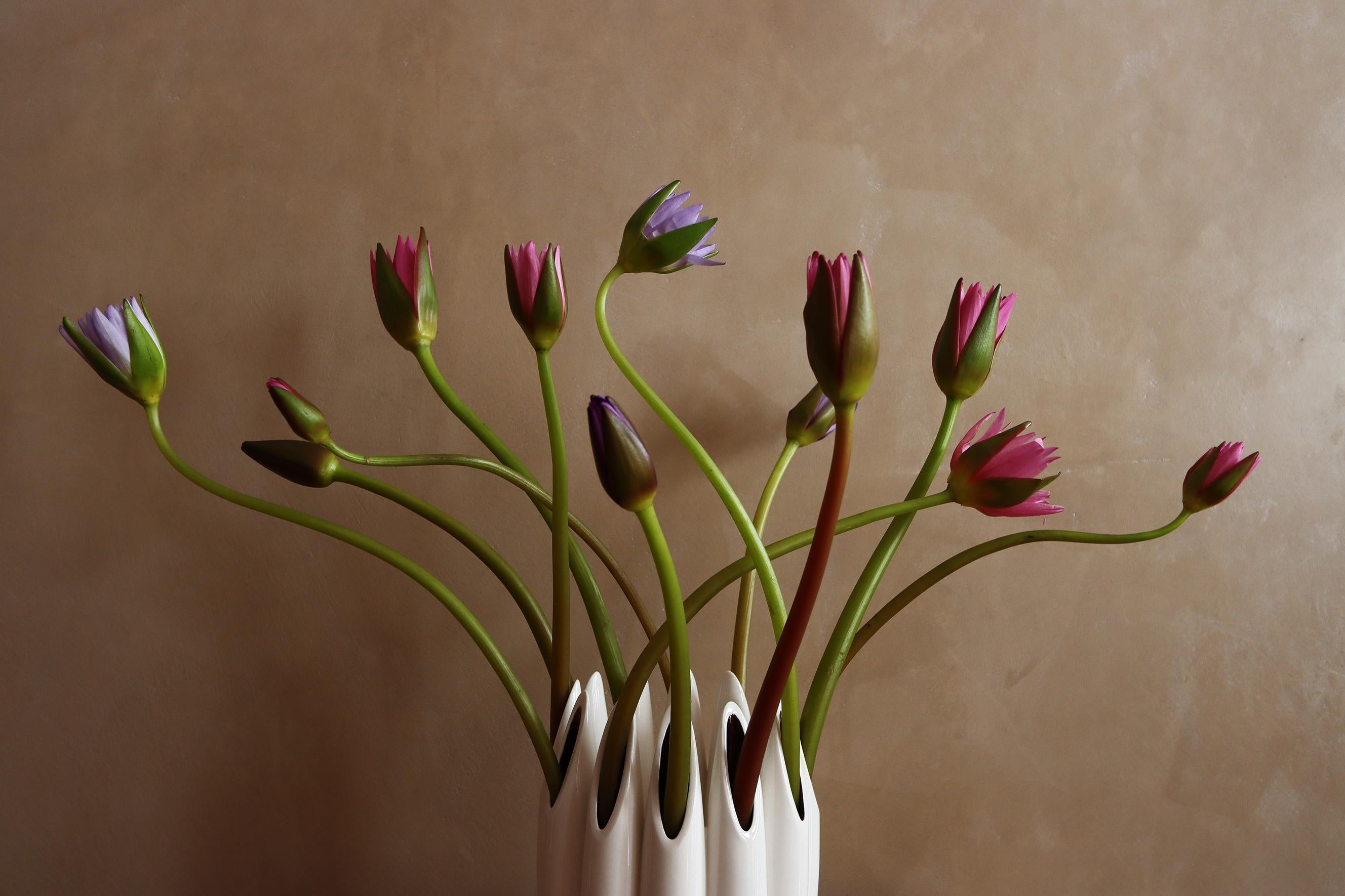 Contemporary Seed Pod Vase, Sangria with Copper Lustre For Sale