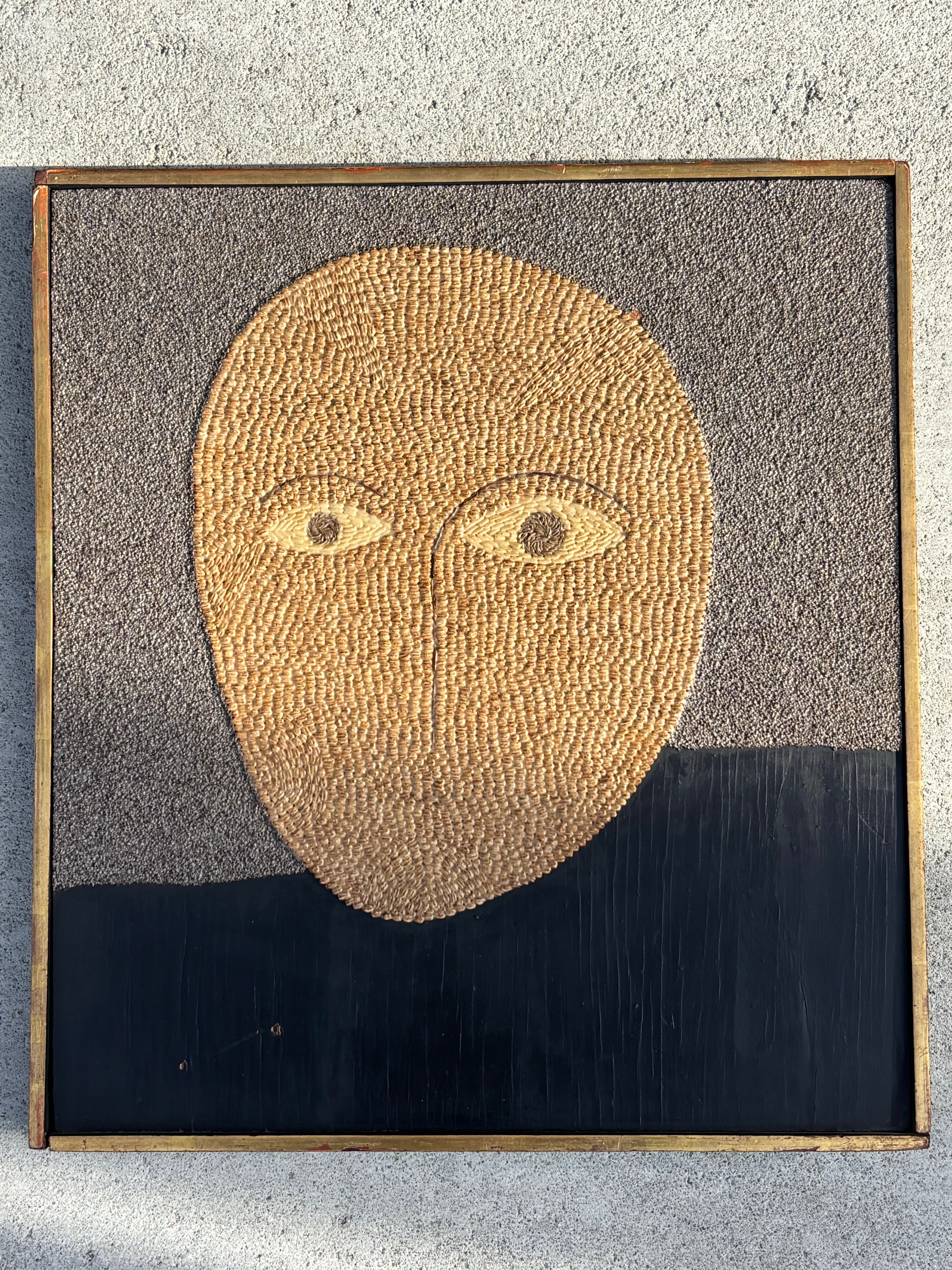 Ungewöhnliche Collage Konstruktion Abstraktes Portrait!  Schönes starkes Bild!  Das Porträt besteht aus verschiedenen Samen!  Zeigt ein wenig Verschleiß wie auf den Fotos zu sehen!