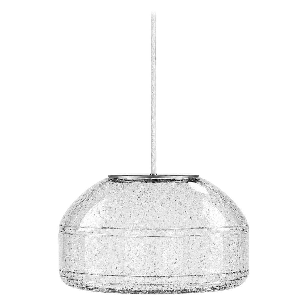 Seeded Blown Glass Pendant Light Modern Minimalist Hanging Lamp For Sale