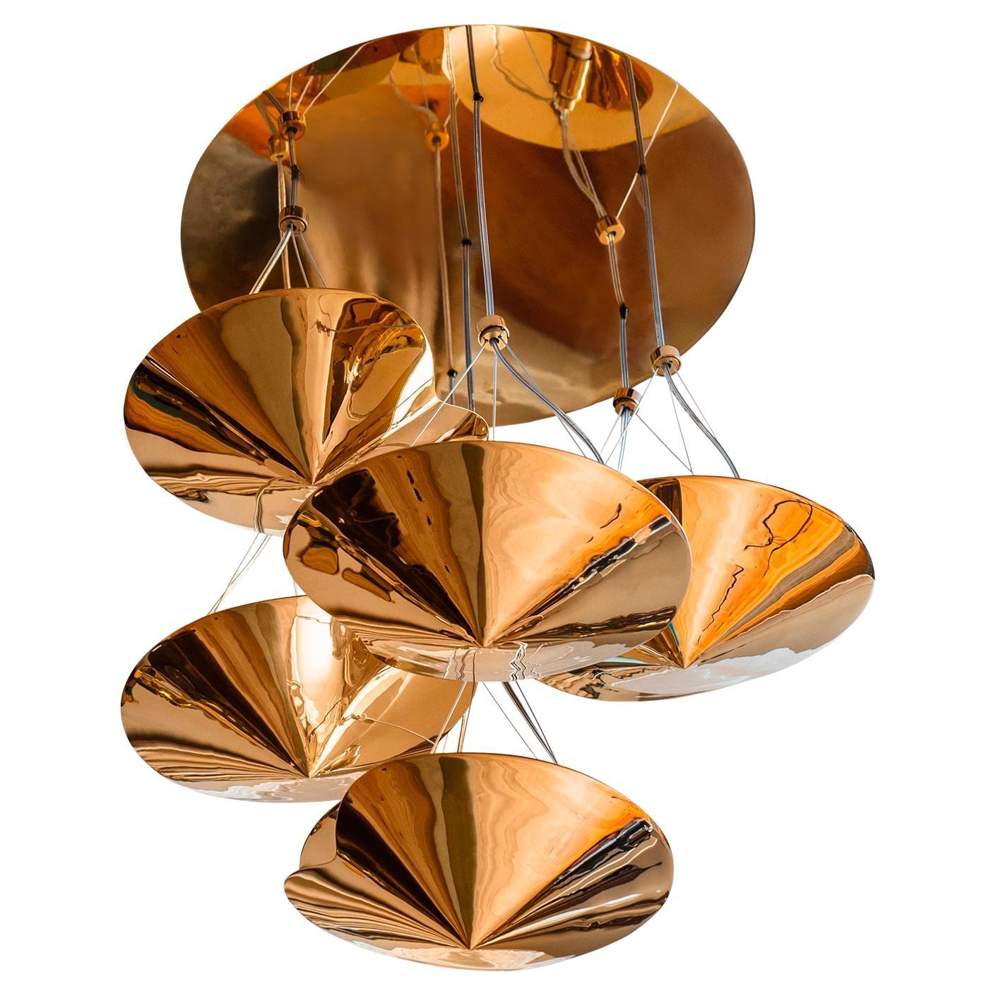 Seeds Small Suspension Lamp, hancrafted in Porto with Brass For Sale