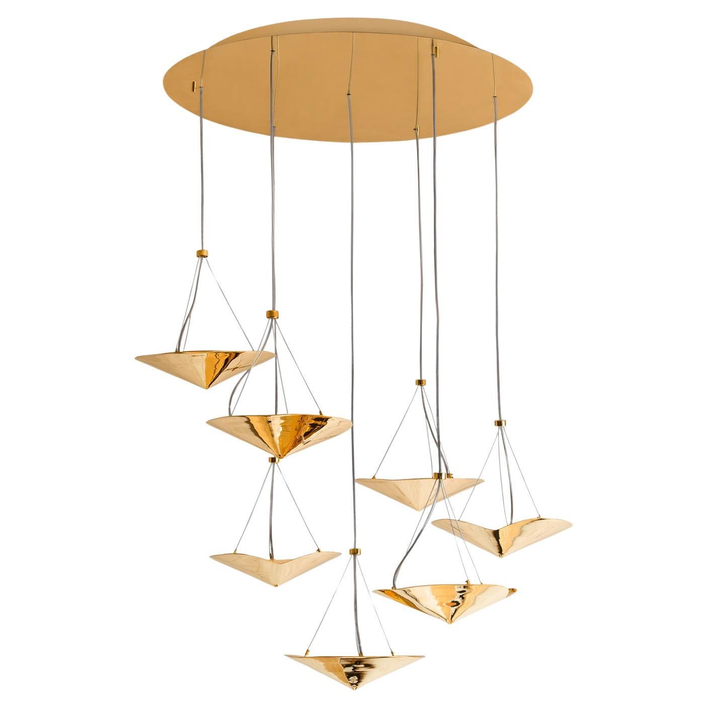 Seeds Suspension Lamp, hancrafted in Porto with Brass For Sale