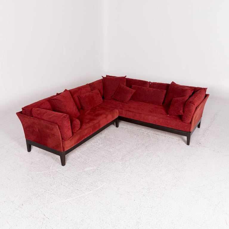 Seefelder Bonna Microfaser Stoff Ecksofa Rot Sofa Couch For Sale at 1stDibs