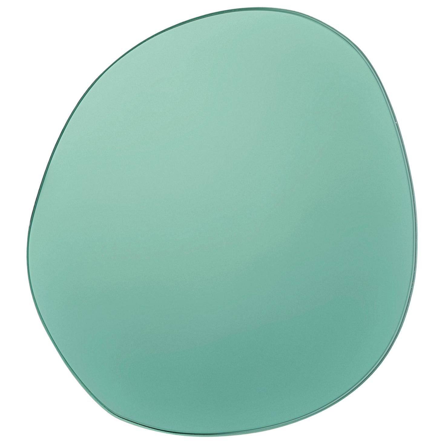 Miroir mural contemporain en verre transparent rond éteint, 550, vert, de Sabine Marcelis