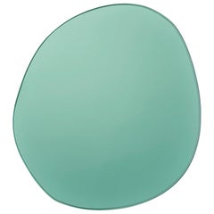 Contemporary Seeing Glass Off Round Wall Mirror, 550, Green, by Sabine Marcelis