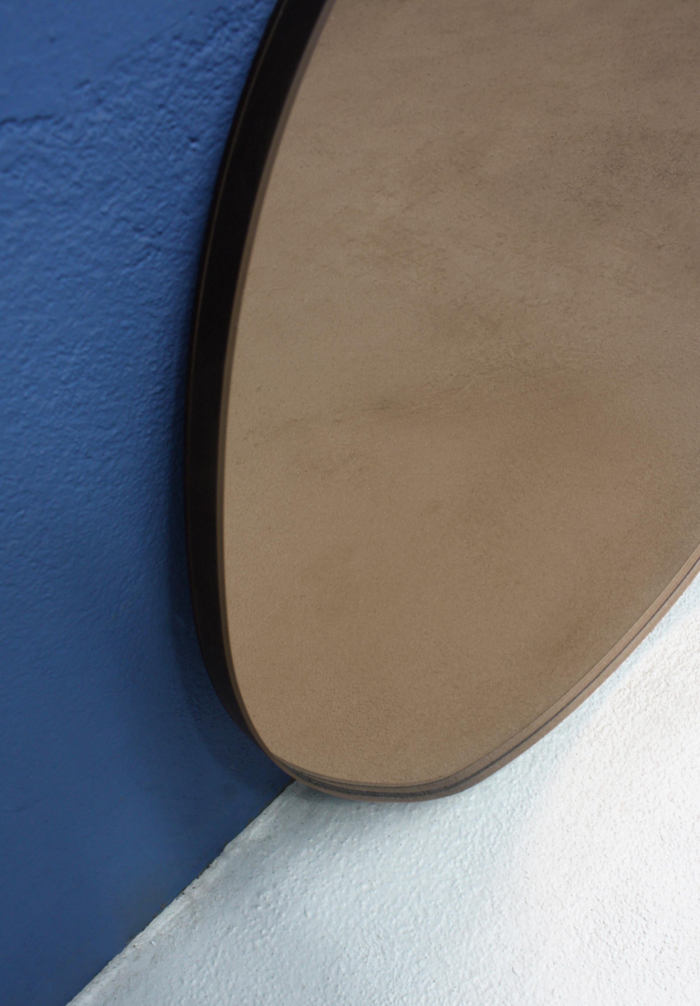 Dutch Contemporary Seeing Glass Off Round Wall Mirror 1100, Bronze, by Sabine Marcelis For Sale