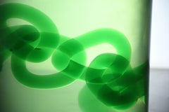 Seeing Through Your Illusions Chain, Green Translucent Resin Stool by Hua Wang