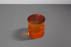 Seeing Through Your Illusions Sunset, Orange Translucent Resin Stool by Hua Wang