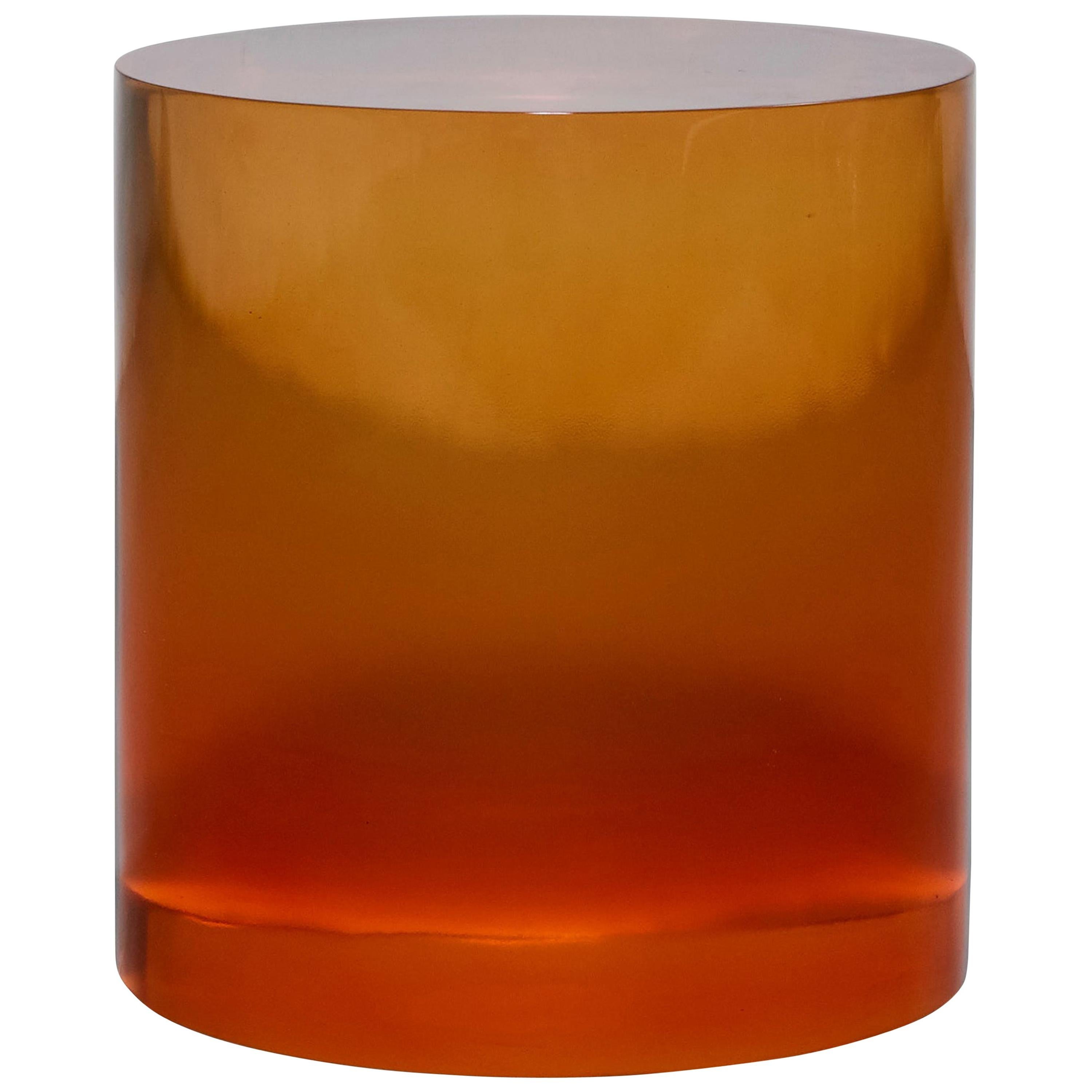 Seeing Through Your Illusions Sunset, Orange Translucent Resin Stool by Hua Wang For Sale