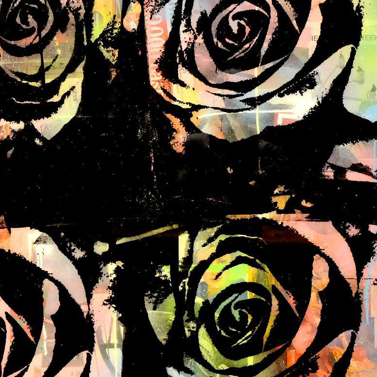 Abstract Rose 1 - Contemporary Mixed Media Art by Seek One