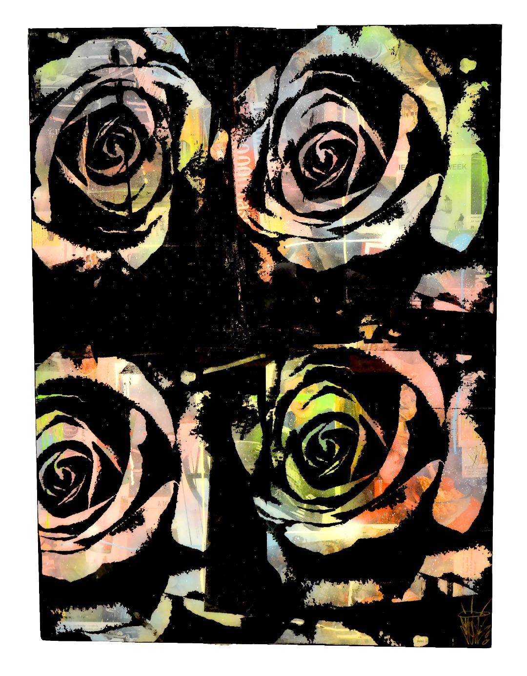 Abstract Rose 1 - Mixed Media Art by Seek One