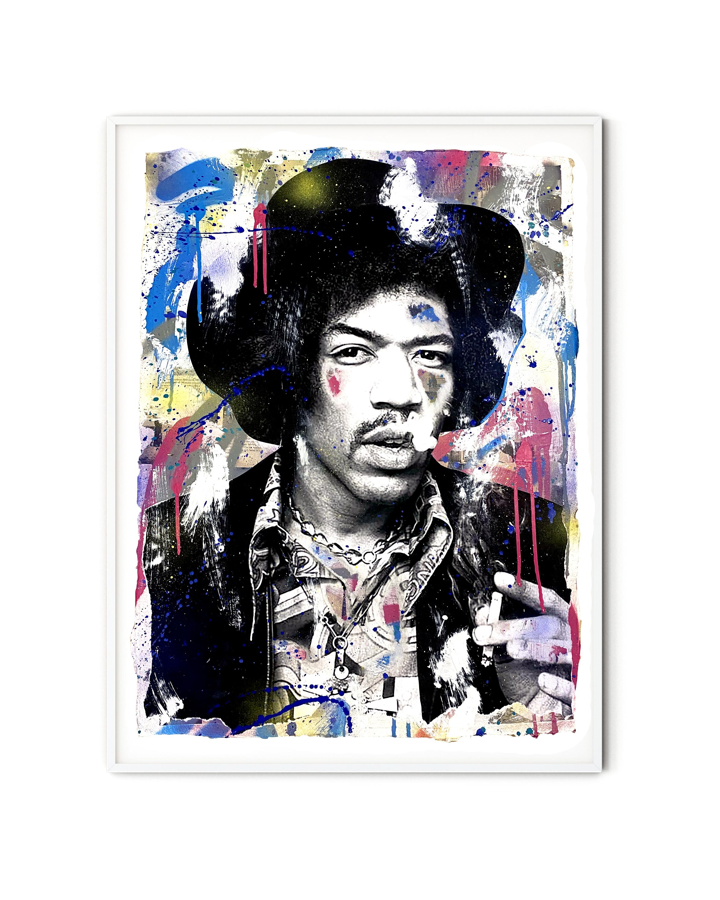 Jimi Hendrix - Mixed Media Art by Seek One