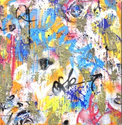 Untitled - Abstract Graffiti - Mixed Media on Paper - Framed