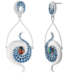 Seely Nebula Sterling Silver Sapphire A Grade Earrings