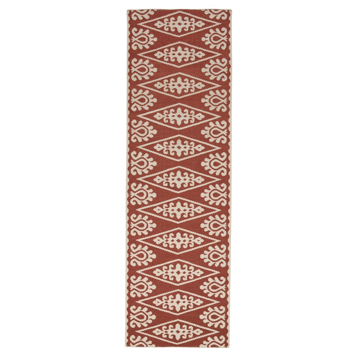 Seema Indoor/Outdoor Rug in Rust, 3x10' For Sale