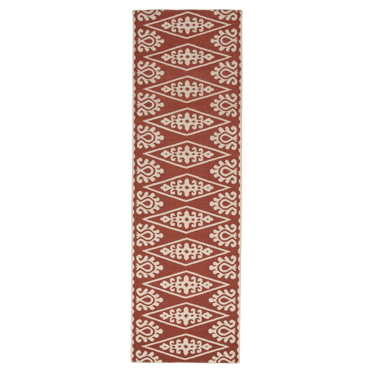 Seema Indoor/Outdoor Rug in Rust, 3x10' For Sale