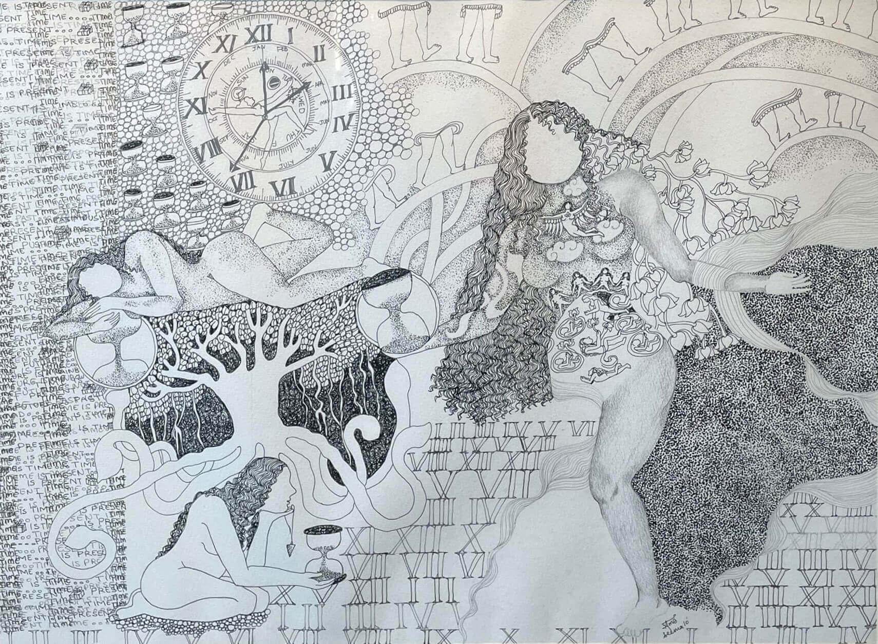 Seema Kohli Figurative Painting – Ohne Titel, Figurativ, Zeichnung auf Papier Zeitgenössischer Indischer Künstler "Auf Lager"