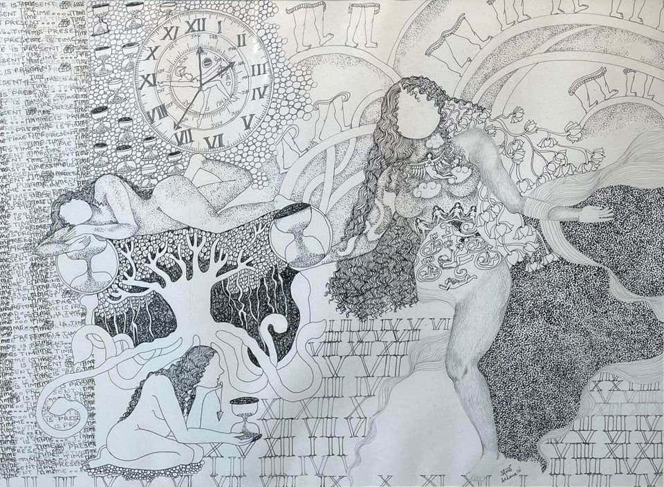 Untitled, Figurative, Drawing on Paper Contemporary Indian Artist "In Stock"