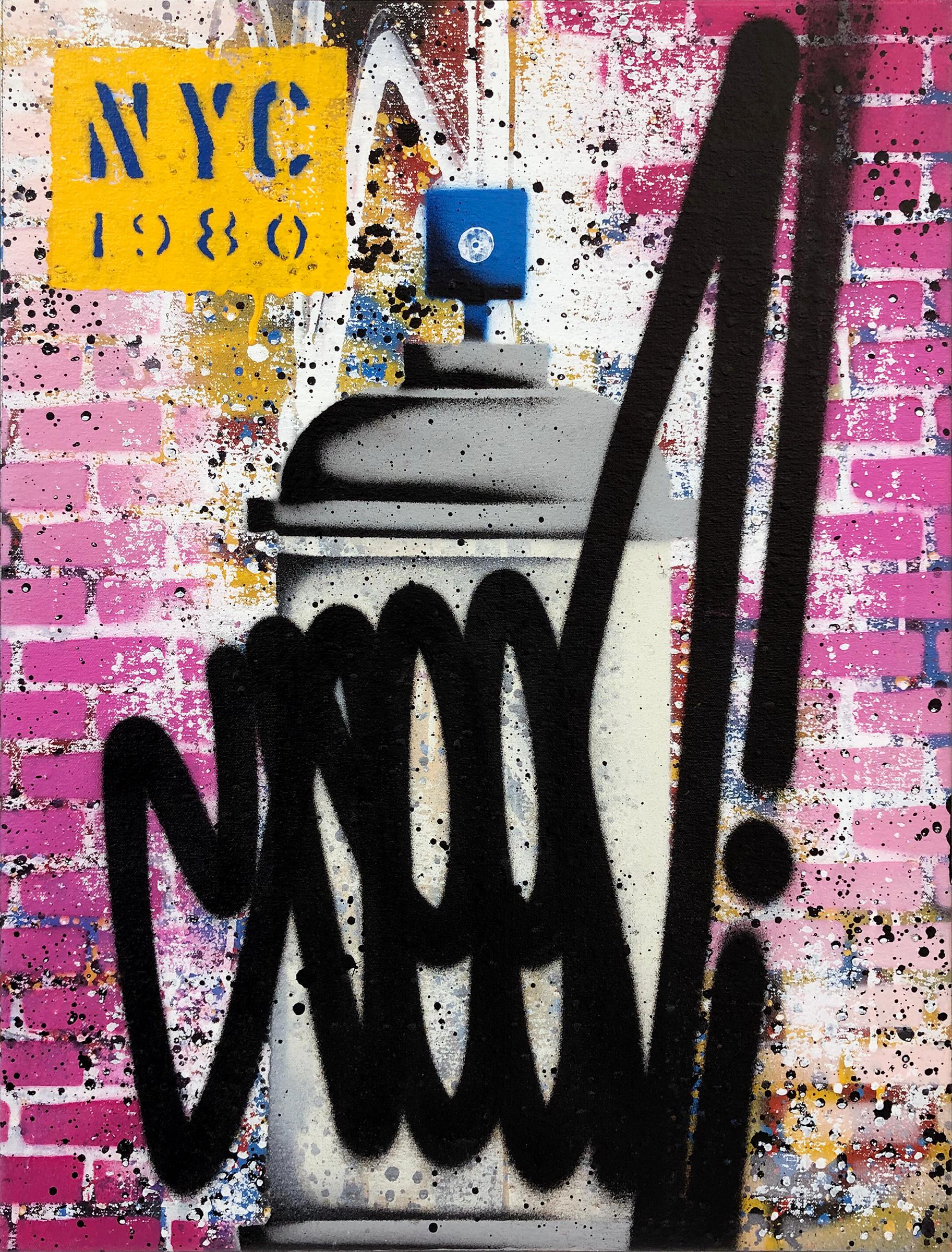 NYC 1980 (Rosa), pintura original sobre lienzo