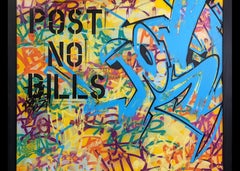 Post No Bills #10 Mixed Media Artwork, Spray Paint on Stencil, Pop Art