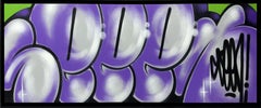 SEEN Urban Graffiti Painting on Canvas, Vibrant Purple & Green, 2010+