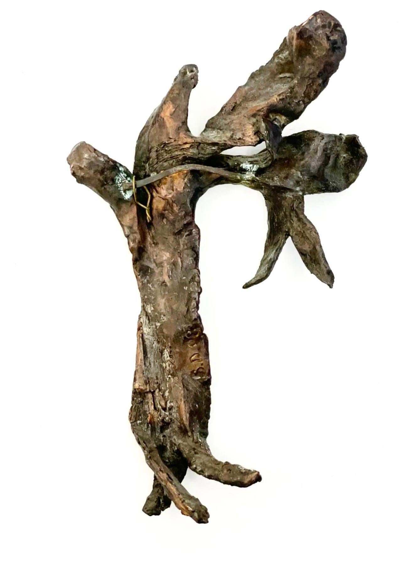 Cast Bronze Organic Husk Wall Mounted Abstract Textured Sculpture Seena Donneson For Sale 2