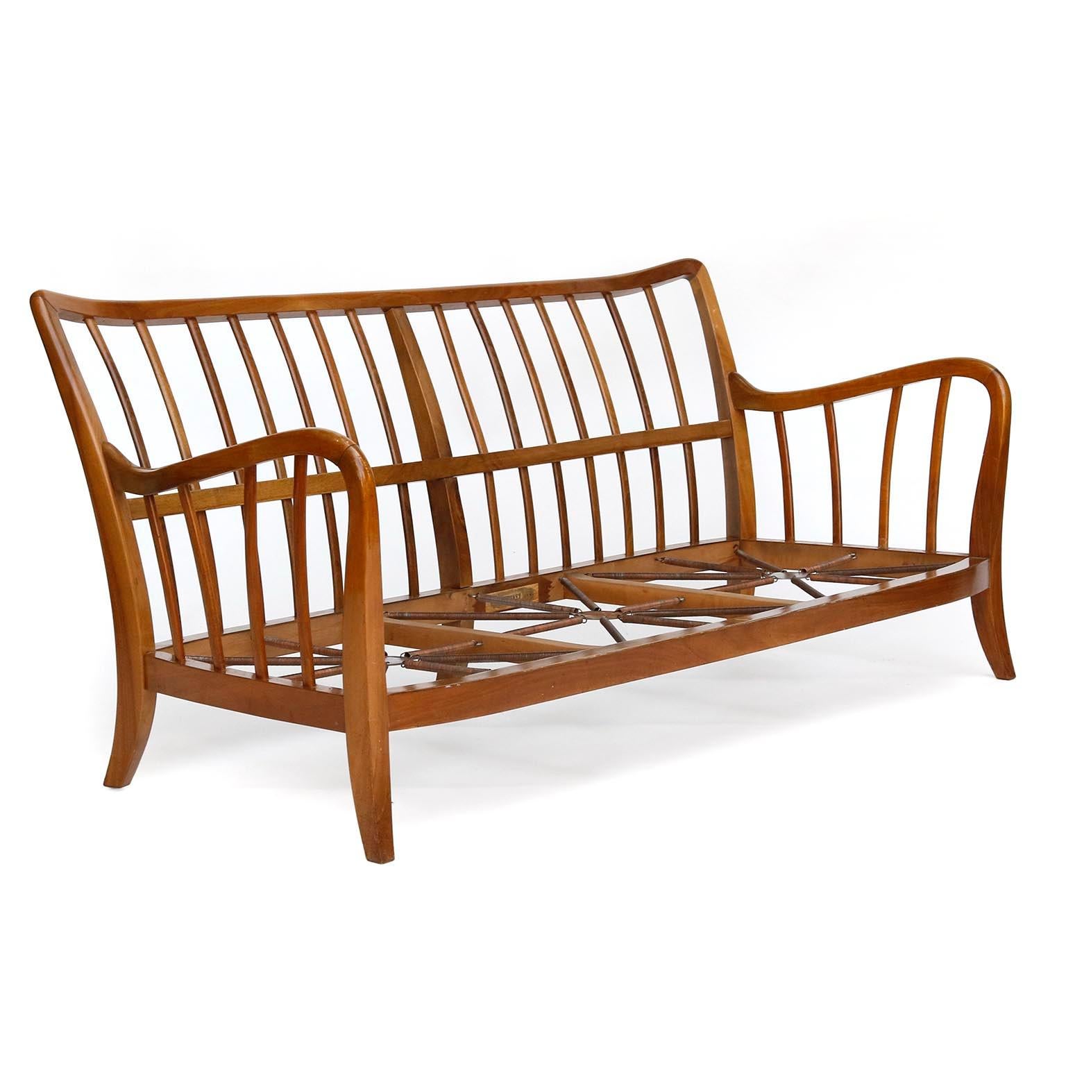 Mid-20th Century Seette Bench Seat Attributed to Josef Frank, Walnut Wood, Thonet, 1940
