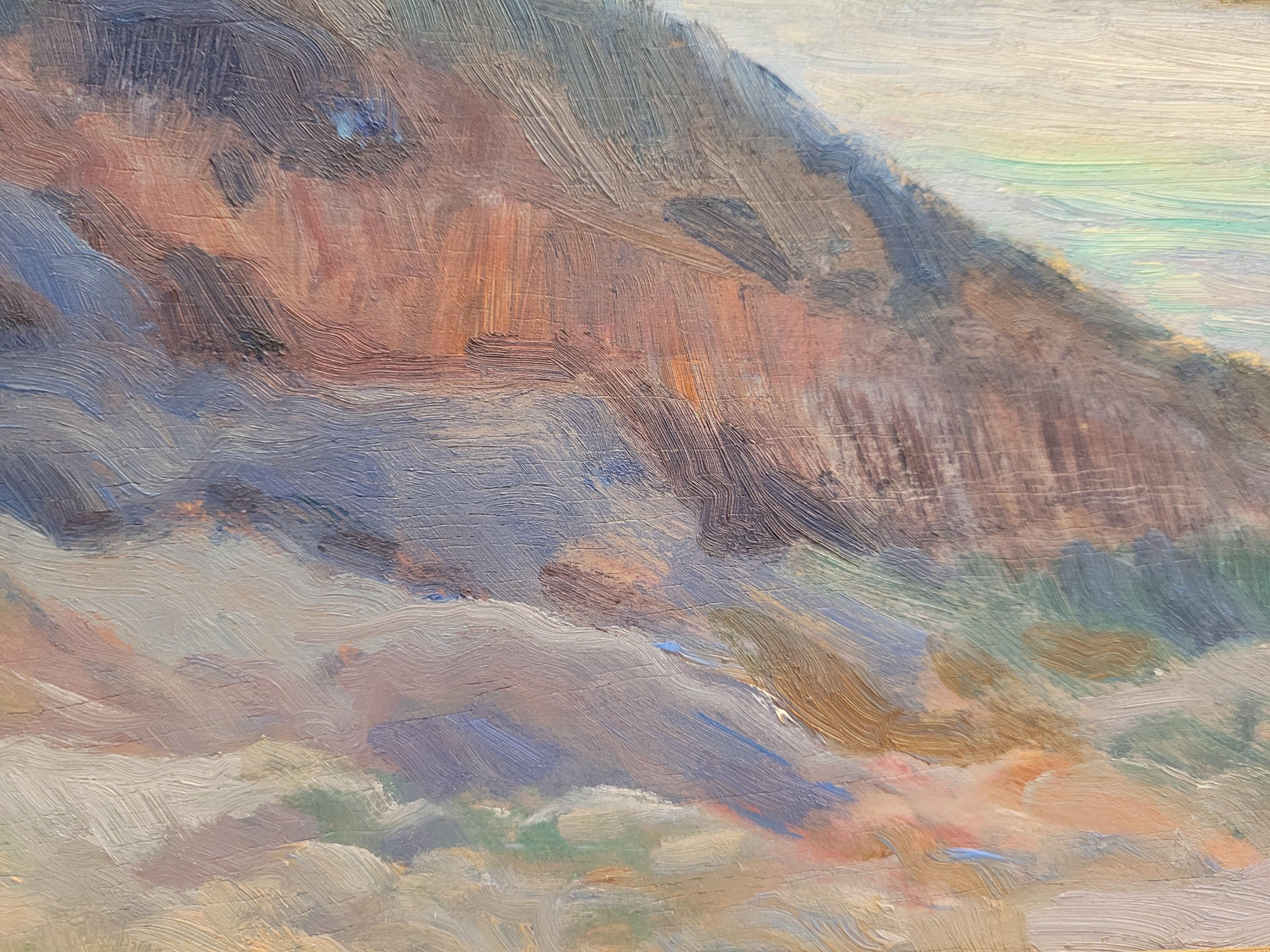 Oil on panel blue landscape by Segarra Codina Expressionist Catalan School im Angebot 8