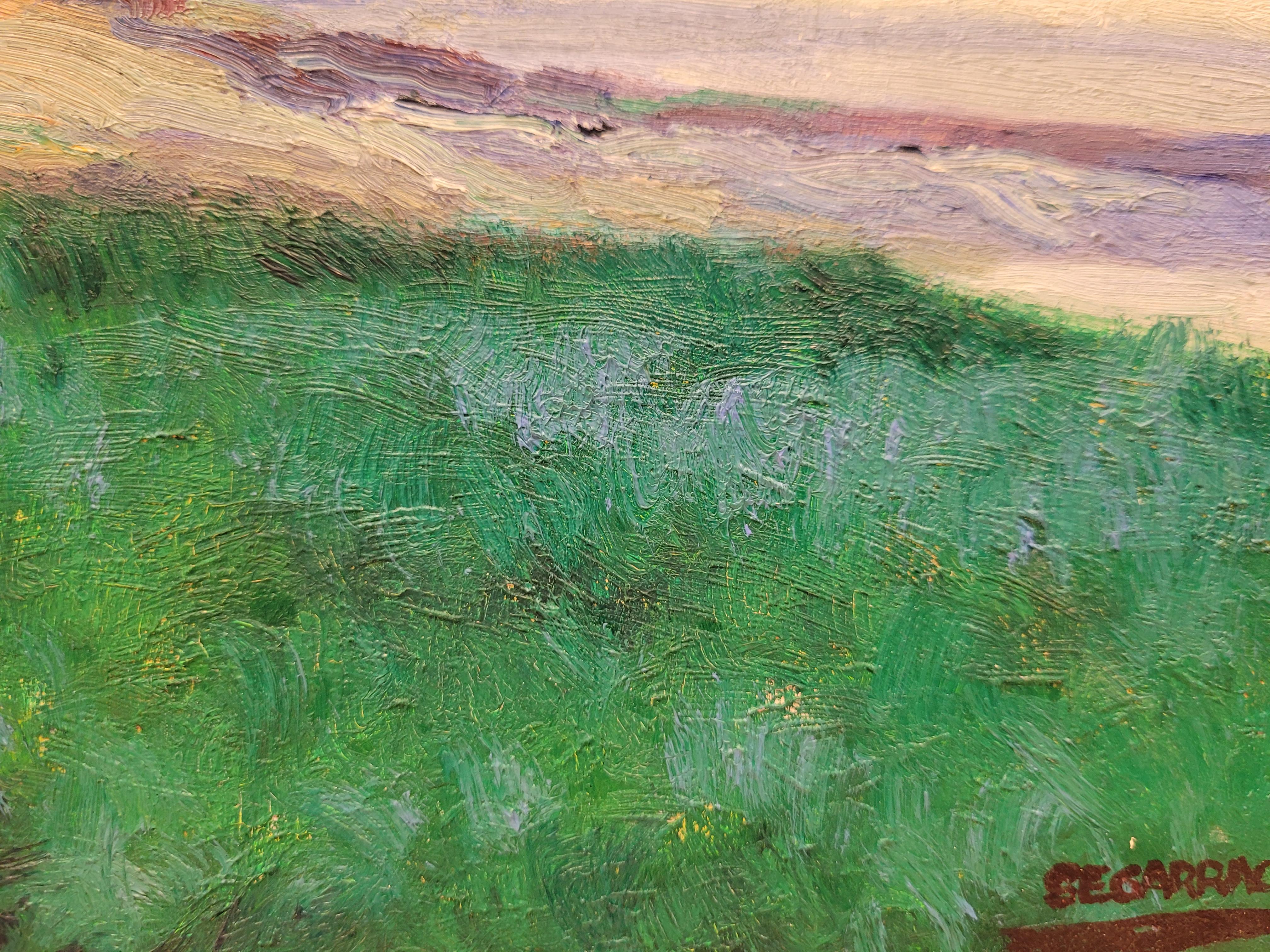 Oil on panel Green Landscape by Damián Segarra Codina Catalan School im Angebot 16