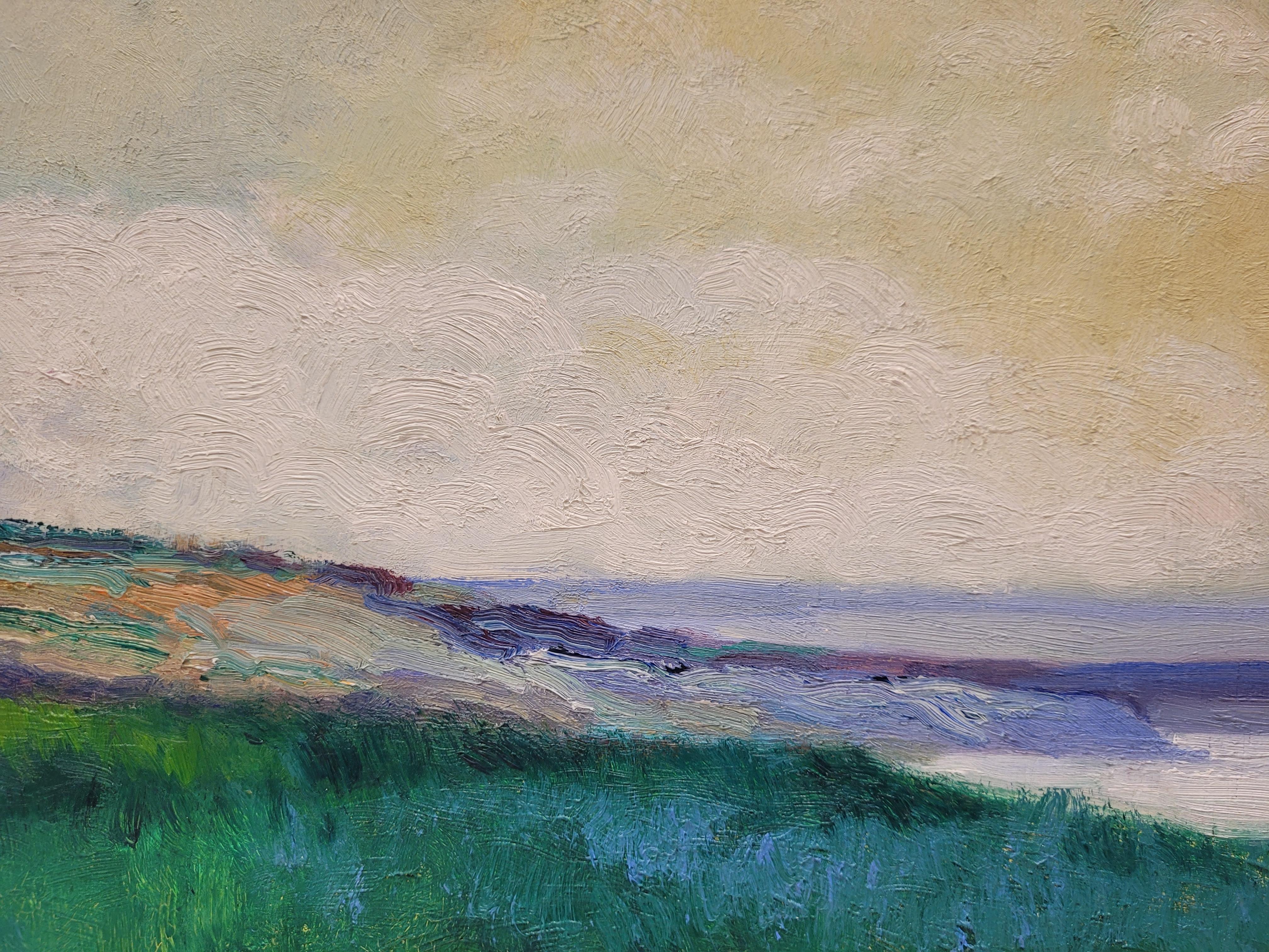 Oil on panel Green Landscape by Damián Segarra Codina Catalan School im Angebot 7